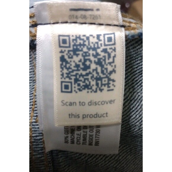 Dark Wash Denim Mini Skirt Women's 16R Blue Jean Button Fly 5-Pocket School Fall - Picture 8 of 10